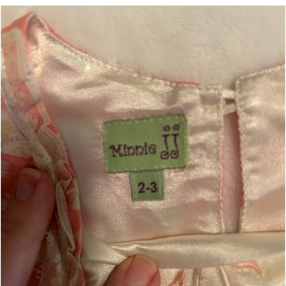 Vintage pinkish floral gown size 2-3 - Picture 8 of 8